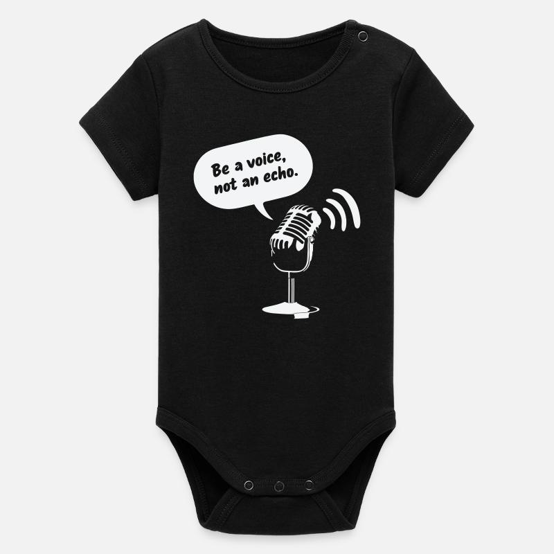 Sois une voix, pas un écho - Body bébé manches courtes bio Stanley/Stella - noir