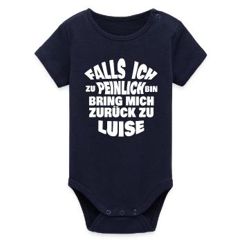 Luise as a bachelor party - Organic Short Sleeve Baby Bodysuit by Stanley/Stella - navy - Front