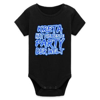 La Crète comme jour férié - Body bébé manches courtes bio Stanley/Stella - noir - Devant