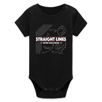 Lignes droites au lieu de courbes - Body bébé manches courtes bio Stanley/Stella - noir - Devant