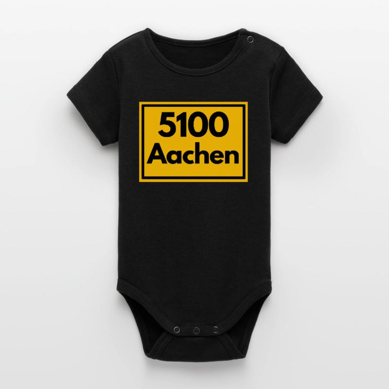 OLD POSTCODE POSTCODE RETRO 5100 AACHEN DREILÄNDER Organic Short Sleeve Baby Bodysuit by Stanley/Stella
