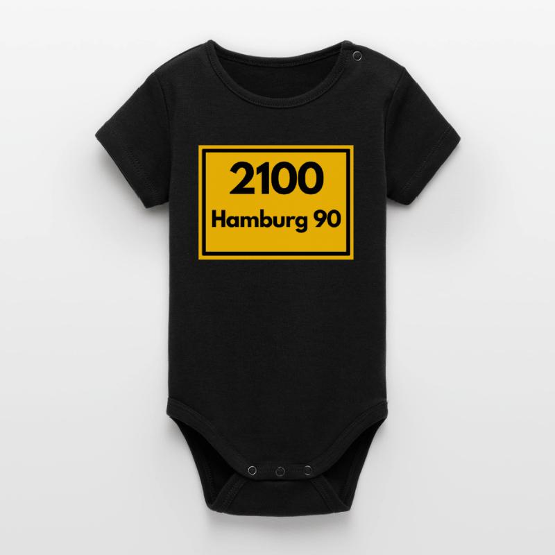 OLD POSTCODE POSTCODE RETRO 2100 HAMBURG 90 ALSTER Organic Short Sleeve Baby Bodysuit by Stanley/Stella