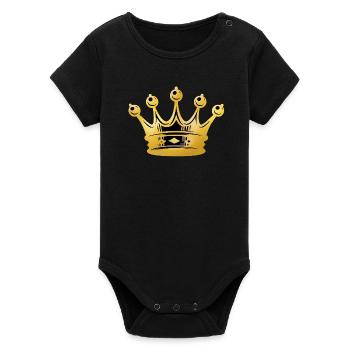 Couronne d’Or – Radiance Royale - Body bébé manches courtes bio Stanley/Stella - noir - Devant