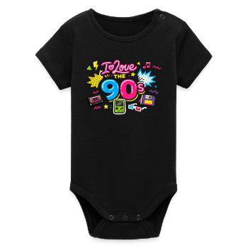 années quatre-vingt-dix - Body bébé manches courtes bio Stanley/Stella - noir - Devant