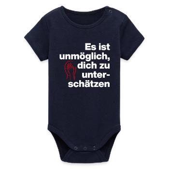 ES IST UNMÖGLICH, DICH UNTERSCHÄTZEN. SARKASMUS - Organic Kurzarm-Babybody von Stanley/Stella - Navy - Vorne