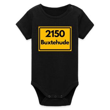 ANCIEN CODE POSTAL RÉTRO 2150 BUXTEHUDE HANSE - Body bébé manches courtes bio Stanley/Stella - noir - Devant