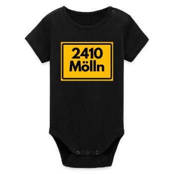 ANCIEN CODE POSTAL 2410 MÖLLN TIL EULENSPIEGEL - Body bébé manches courtes bio Stanley/Stella - noir - Devant