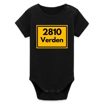 ANCIEN CODE POSTAL RÉTRO 2810 VERDEN PFERDEDOM - Body bébé manches courtes bio Stanley/Stella - noir - Devant