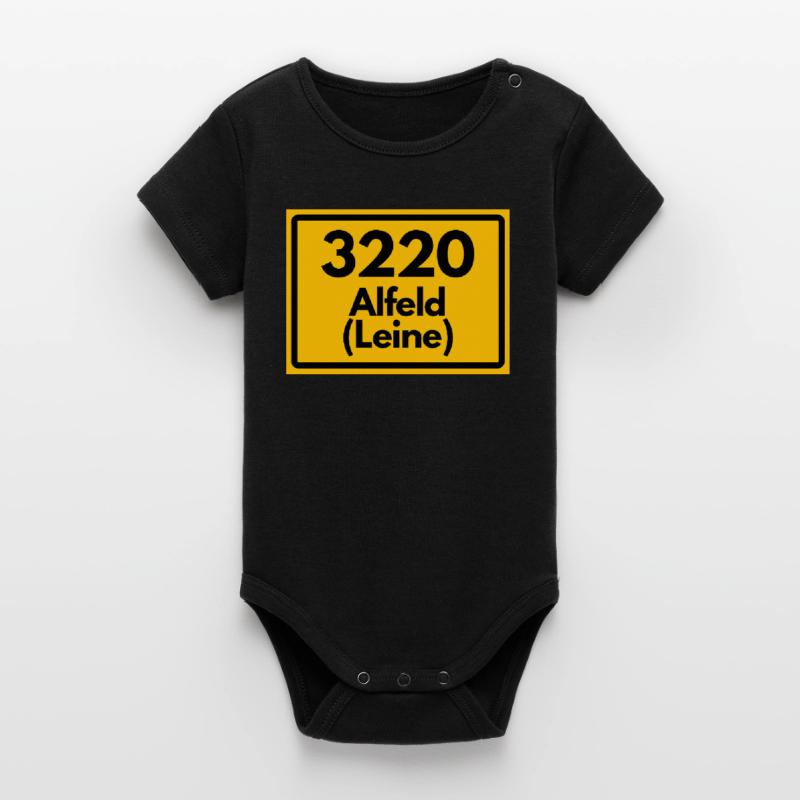 OLD POSTCODE POSTCODE RETRO 3220 ALFELD LEINE Organic Short Sleeve Baby Bodysuit by Stanley/Stella