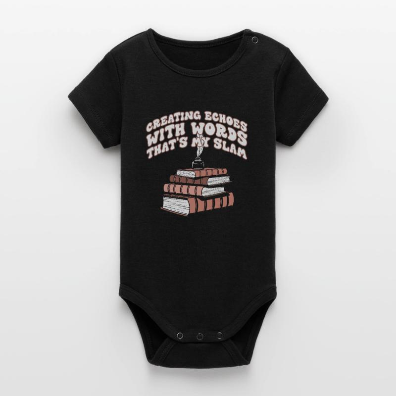 Echos durch Worte Slam-Stack Organic Kurzarm-Babybody von Stanley/Stella