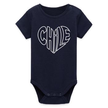 Chile Herz Typo - Organic Kurzarm-Babybody von Stanley/Stella - Navy - Vorne