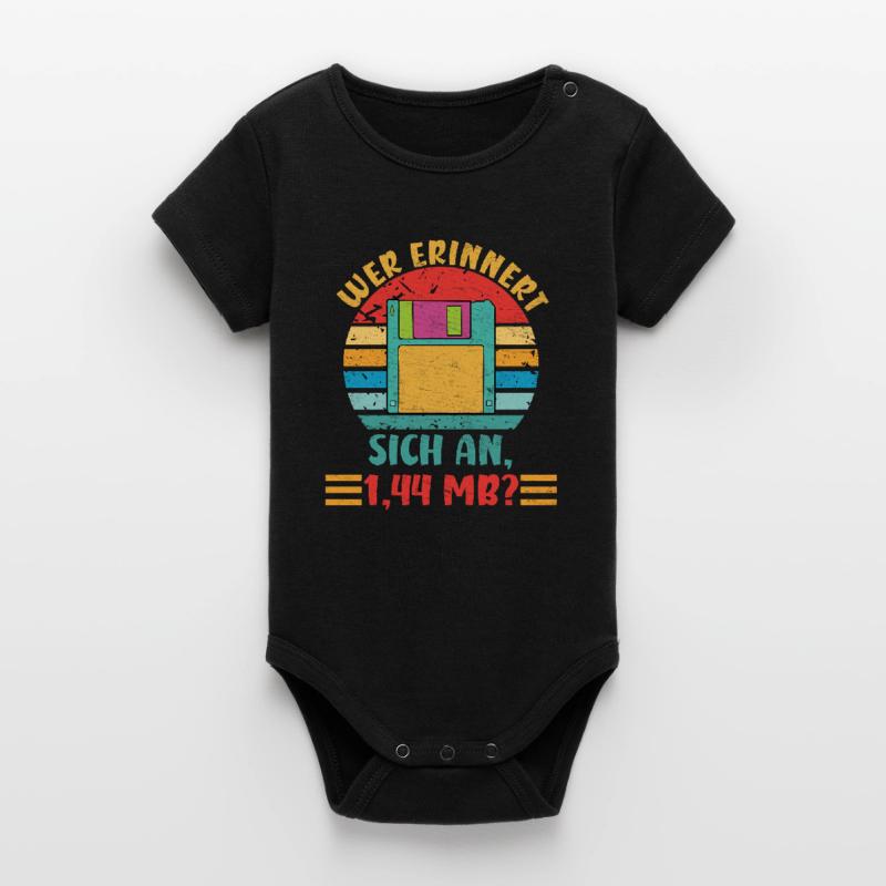 Coder WER ERINNERT SICH AN 1.44 MB? LUSTIG Organic Kurzarm-Babybody von Stanley/Stella