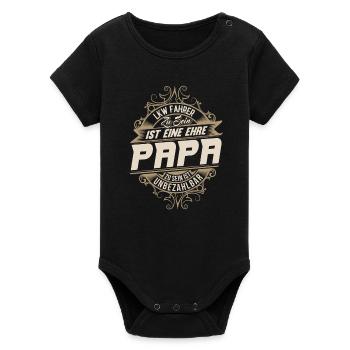 Lkw Fahrer Papa - Organic Kurzarm-Babybody von Stanley/Stella - Schwarz - Vorne