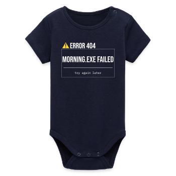 Error 404 - Morning.exe wurde nicht geladen - Organic Kurzarm-Babybody von Stanley/Stella - Navy - Vorne