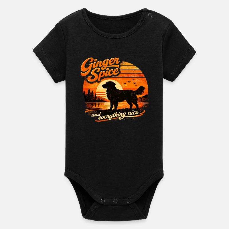 Toller Retro 70s: Ginger Spice & Everything Nice - Organic Kurzarm-Babybody von Stanley/Stella - Schwarz