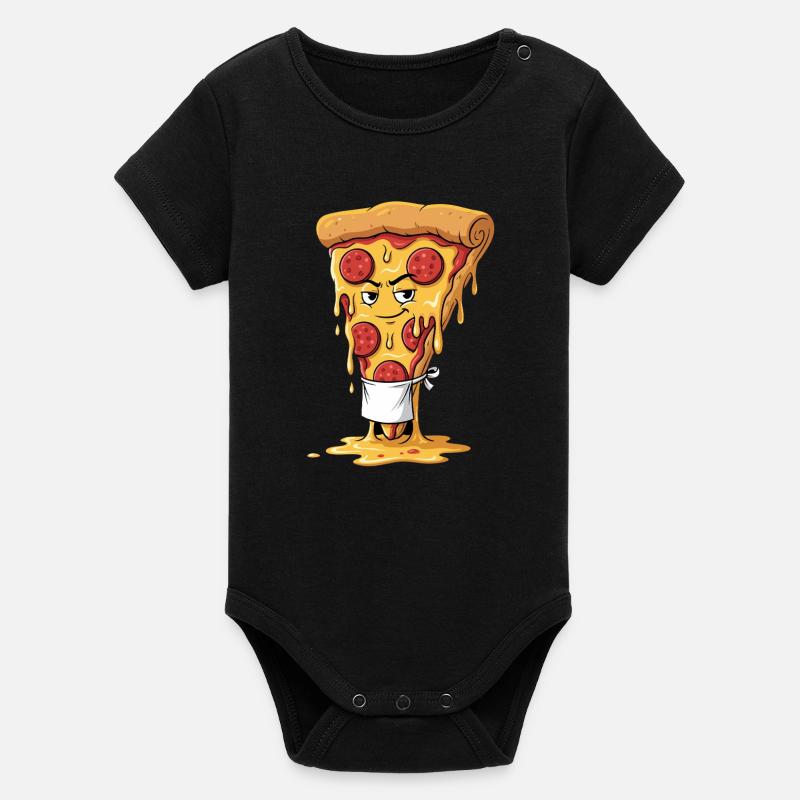 Tablier à pizza cool - Body bébé manches courtes bio Stanley/Stella - noir