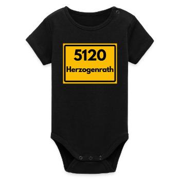 ALTE POSTLEITZAHL PLZ RETRO 5120 HERZOGENRATH - Organic Kurzarm-Babybody von Stanley/Stella - Schwarz - Vorne