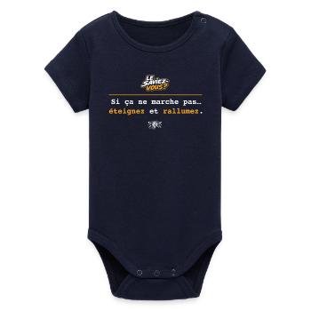 Si ça ne marche pas : Éteignez rallumez - Body bébé manches courtes bio Stanley/Stella - marine - Devant