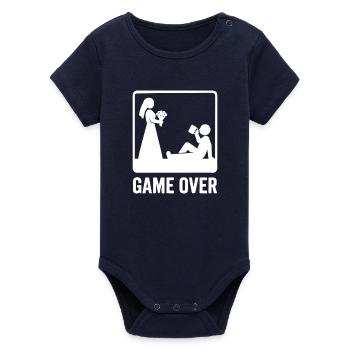 Game Over Hochzeit – Lustiges Brautpaar - Organic Kurzarm-Babybody von Stanley/Stella - Navy - Vorne