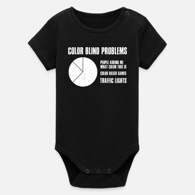 Farbenblindheitsprobleme - Organic Kurzarm-Babybody von Stanley/Stella - Schwarz