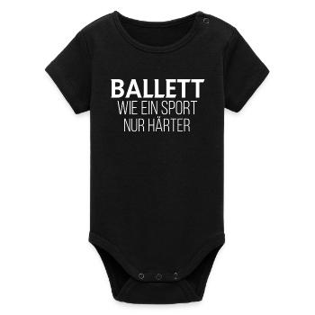 Ballett lustig - Organic Kurzarm-Babybody von Stanley/Stella - Schwarz - Vorne