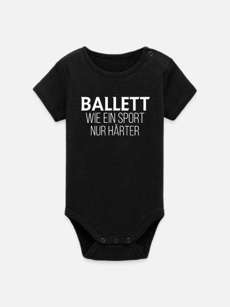 Ballett lustig - Organic Kurzarm-Babybody von Stanley/Stella - Schwarz