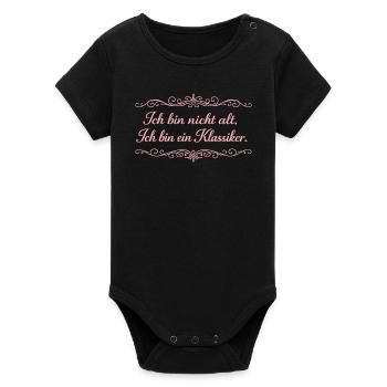 Ich bin nicht alt Klassiker - Organic Kurzarm-Babybody von Stanley/Stella - Schwarz - Vorne