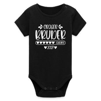 Großer Bruder 2027 loading - Organic Kurzarm-Babybody von Stanley/Stella - Schwarz - Vorne