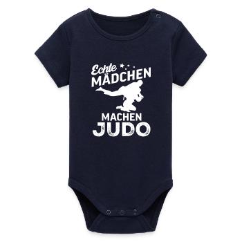 echte maedchen machen judo  - Organic Kurzarm-Babybody von Stanley/Stella - Navy - Vorne