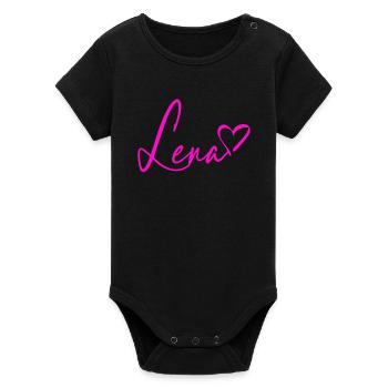Signature Lena Rose Néon - Body bébé manches courtes bio Stanley/Stella - noir - Devant