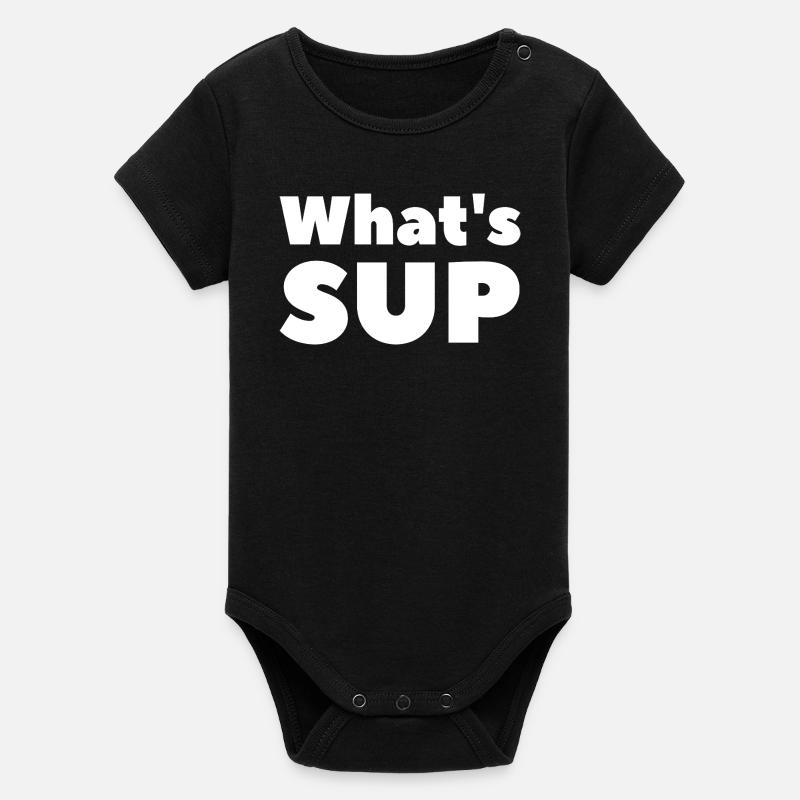 C’est quoi le jeu de mots SUP Stand Up Paddling - Body bébé manches courtes bio Stanley/Stella - noir