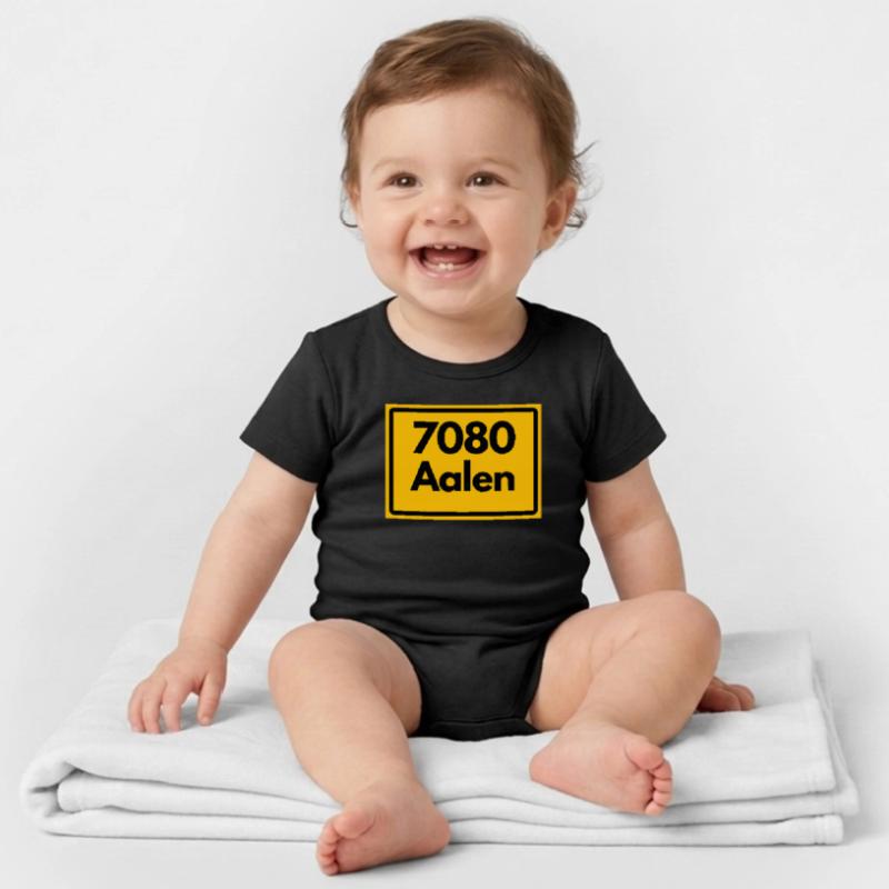 OLD POSTCODE ZIP CODE RETRO 7080 AALEN HEIMATSTOLZ Organic Short Sleeve Baby Bodysuit by Stanley/Stella