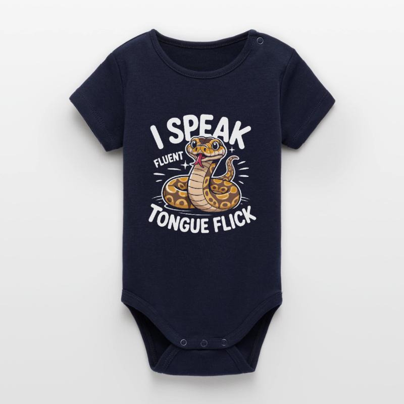 Langue Fluide | Humour du Python Roi Body bébé manches courtes bio Stanley/Stella