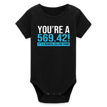 Medical Coder - Organic Short Sleeve Baby Bodysuit by Stanley/Stella - black - Front