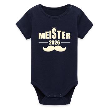 Examen de remise des diplômes 2026 du maître artisan - Moustache - Body bébé manches courtes bio Stanley/Stella - marine - Devant