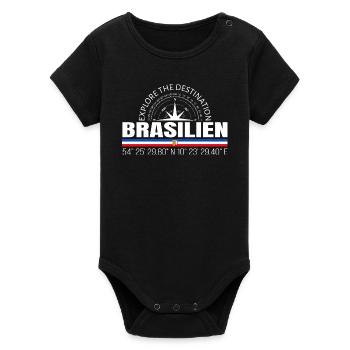 Brésil - Body bébé manches courtes bio Stanley/Stella - noir - Devant