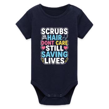 Infirmière de nuit, fatiguée - Body bébé manches courtes bio Stanley/Stella - marine - Devant