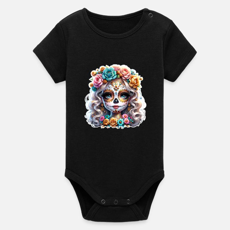 La Catrina - Body bébé manches courtes bio Stanley/Stella - noir