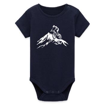Mountainbike - Organic Kurzarm-Babybody von Stanley/Stella - Navy - Vorne
