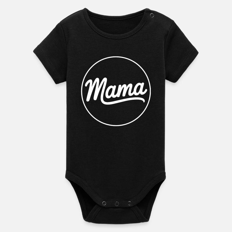 Mama Circle Emblem - Organic Kurzarm-Babybody von Stanley/Stella - Schwarz
