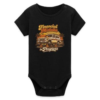 Humour 4x4 Erreur Financière | Cadeau Rétro - Body bébé manches courtes bio Stanley/Stella - noir - Devant
