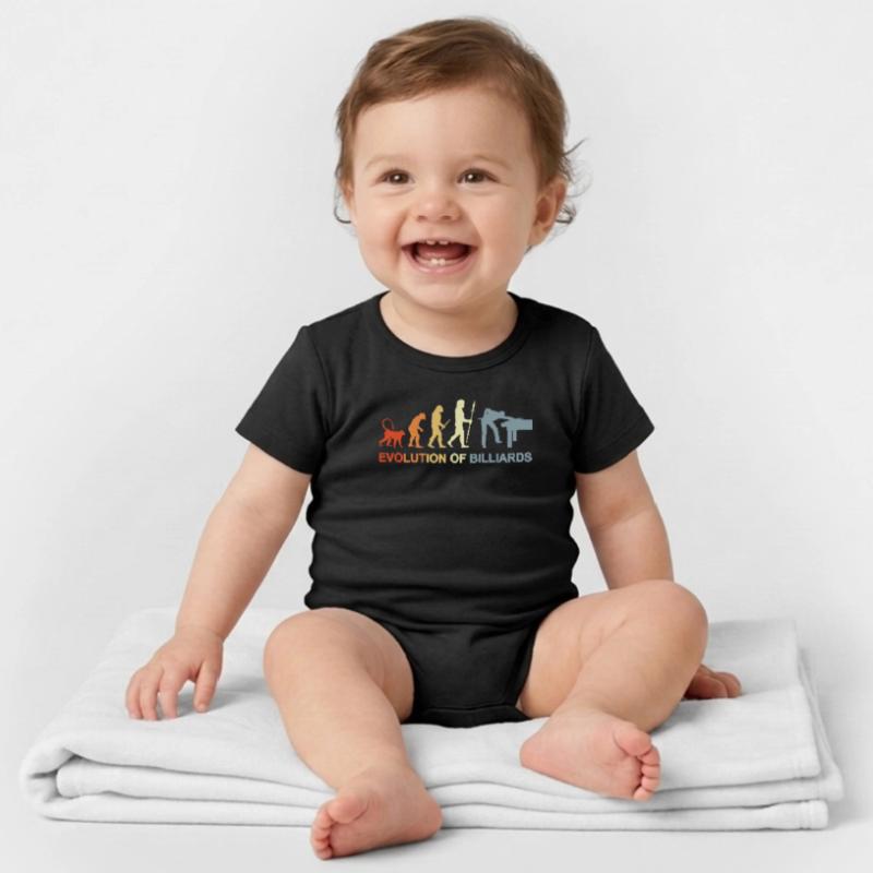 Pool Billiards Evolution Organic Short Sleeve Baby Bodysuit by Stanley/Stella