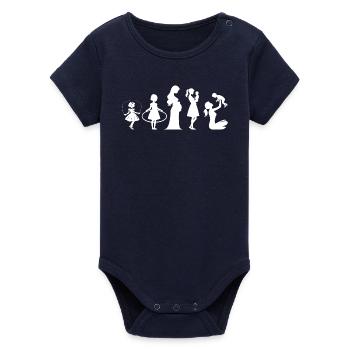 Évolution Famille des enfants de la fête des mères - Body bébé manches courtes bio Stanley/Stella - marine - Devant