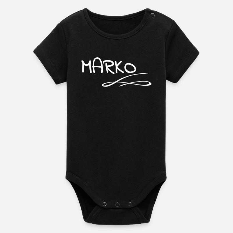 Nom : Marko - Body bébé manches courtes bio Stanley/Stella - noir