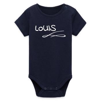 Nom Louis - Body bébé manches courtes bio Stanley/Stella - marine - Devant