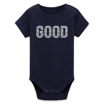 GOOD Zebramuster - Organic Kurzarm-Babybody von Stanley/Stella - Navy - Vorne