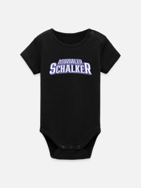 Asozialer Schalker | Gelsenkirchen Schalke - Organic Kurzarm-Babybody von Stanley/Stella - Schwarz