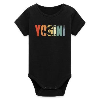 Yogini Vintage Look - Organic Short Sleeve Baby Bodysuit by Stanley/Stella - black - Front