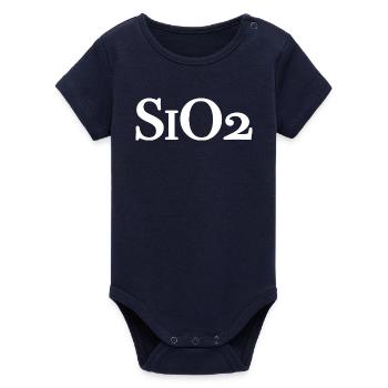SiO2 - Formule chimique de quartz Dioxyde de silicium - Body bébé manches courtes bio Stanley/Stella - marine - Devant