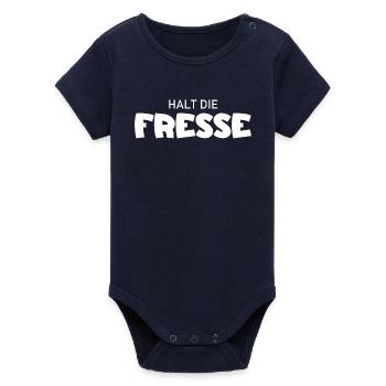 Halt die Fresse - Cooler Spruch - Organic Kurzarm-Babybody von Stanley/Stella - Navy - Vorne